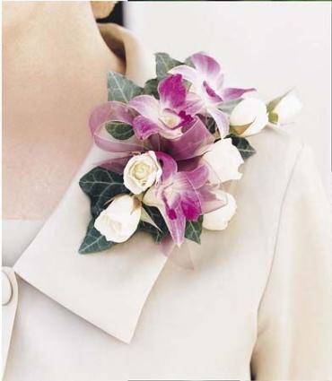 Spray Rose and Dendrobium Pin Corsage