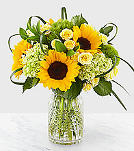 Sunlit Days Sunflowers (Clear Vase)