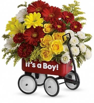 Baby\'s Wagon Bouquet (boy or girl)