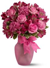 Pink Blush Bouquet (Clear Vase)