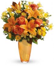 Amber Elegance Bouquet (Clear Vase)