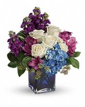 Portrait In Purple Bouquet (Clear vase)